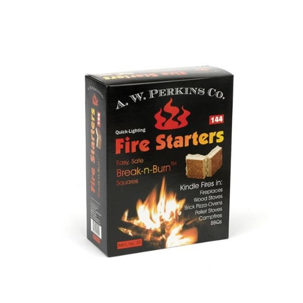 AW Perkins Fire Starters - 144 Squares Per Box