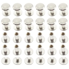 CEEYSEE Pack of 100 (50 Set) Book Screws Set M5 x 10 mm Metal Round Head Book Screws for Leather Decoration, Bookbinding, DIY (M5 x 10 mm)