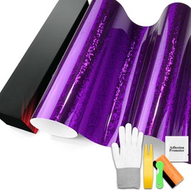 PET Damascus Forged Gloss Royal Purple Vinyl Wrap Auto Car Sticker Decal Film Sheet Bubble Free Air Release Technology with Tool Set 1.6FTx5FT