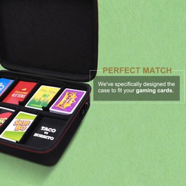 LTGEM game card travel case,compatibility Taco Cat Goat Cheese Pizza/SKYJO/UNO/playing card Against Humanity and other game cards,This card box can hold 2500+game cards (Orange)