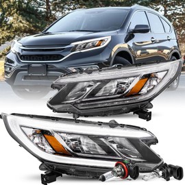 For 2015-2016 Honda CRV EX/EX-L/SE [Halogen Type w/LED DRL] OEM Headlight Assembly Headlamp Replacement Pair (Bulbs Included)