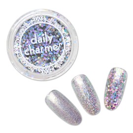 DAILY CHARME Iridescent Holographic Nail Art Glitter Decoration 4 Different Colors (0.008 Fine Glitter, Silver Magic)