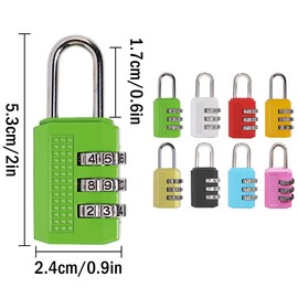Kellegour 8 Pcs Luggage Locks 3 Digit Combination Padlock,3 Digit Combination Padlocks,Resettable Code Locks,Combination Padlock for School,Gym Locker,Outdoor,Fence,Backyard,Shed(8Colours)