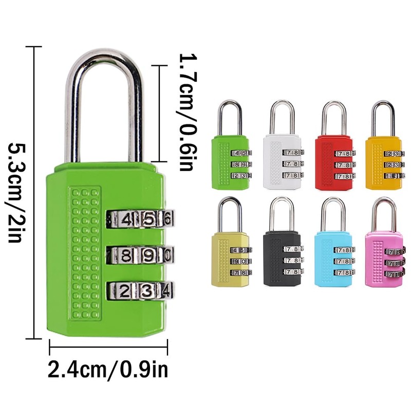 Kellegour 8 Pcs Luggage Locks 3 Digit Combination Padlock,3 Digit