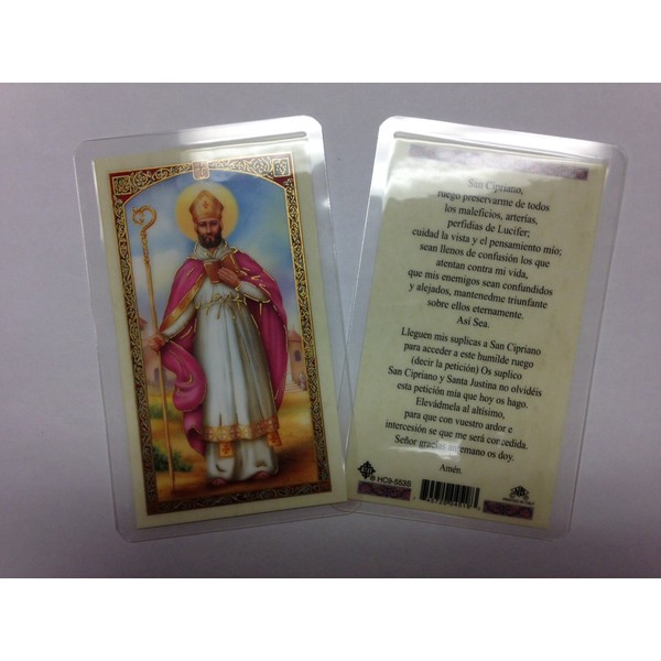 Holy Prayer Cards for Saint Cipriano (San Cipriano) of 2 in Spanish