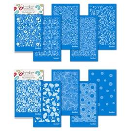 KEOKER Plantillas florales de seda para arcilla polimérica, 10 piezas de serigrafía para arcilla polimérica, arcilla y otras joyas de arcilla, decoración de arete de arcilla, cada una de 5.5 x 3.5 pulgadas (10 unidades)