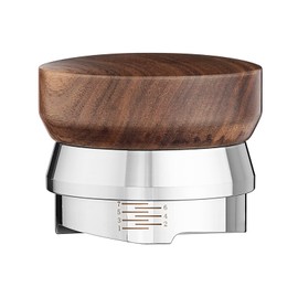 MOJAE 58.5mm Espresso Distributor, Espresso Distribution Tool, Coffee Distributor Adjustable Depth Espresso Leveler With Walnut Wood Handle, Fits for 58mm Portafilter