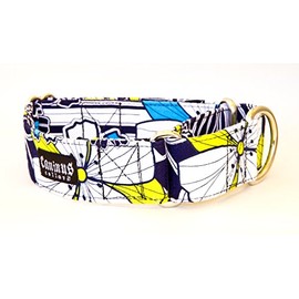 Abstract Flowers Custom Dog Collar - Buckle & Martingale - 1" - 2" Width - XS - XXL (Martingale Collar, L 1")
