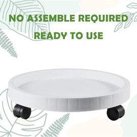 2 Pack of 11 Inch Planter Caddies Rolling Saucer Caddy with Wheels, Heavy Duty Wheeled Stand for Potted Plant, Round Coaster Roller Base Tray with Casters, Flower Pot Dolly Holder for Indoor Outdoor