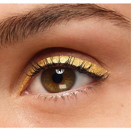 DekRion Liquid Eyeliner Pen, Waterproof Eyeliner Long-lasting Eyeliners, Metallic-Eyeliners Easy To Use, White Black Red Brown Purple Colorful Eyeliner (Yellow)