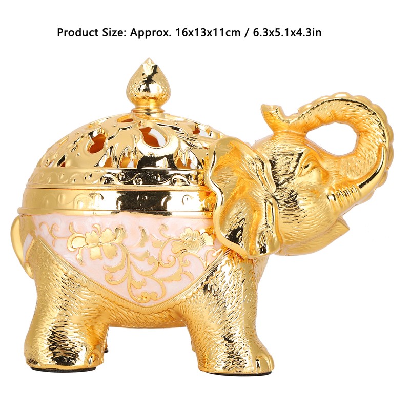 Elephant Shaped Incense Burner Aromatherapy Ornament for Living Room Entryway