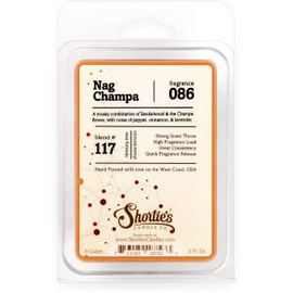 Shortie's Candle Company Nag Champa Wax Melts - Formula 117-1 Highly Scented 3 Oz. Bar - Made with Natural Oils - Incense & Earth Air Freshener Cubes Collection