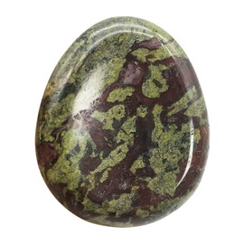 Ladeukoi Natural Dragon Bloodstone Crystal Thumb Worry Stone, Hand Carved Healing Crystal Teardrop Pocket Stones for Anxiety Stress Relief Meditation