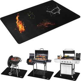 Aisetmoon 24 x 42inch Under Grill Mat for Outdoor Grill, Heat Resistant Water Resistant Grill Table Mat, Fireproof BBQ pad Beneath Grill, Fire Pit Mat for Decks and Patios, Indoor Fireplace Mat