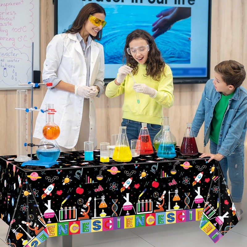 4Pack Scientist Theme Birthday Tablecloth Theme Birthday Party Supplies Mad