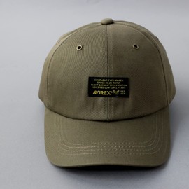 Avirex Men’s Military Tag Baseball Cap, Hat, Cotton Cap, Polo Cap, Low Cap, 6-Panel Cap, green