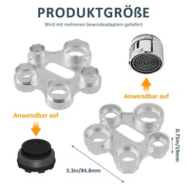 Aiyomi Aerator Mounting Key, 10 Sizes Universal Aerator Service Key, Replacement Aerator Tap Sieve Aerator Key Tool