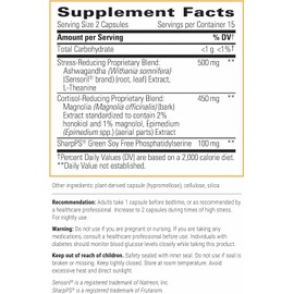 Integrative Therapeutics Cortisol Manager Allergen Free - Adrenal Health Support Supplement for Healthy Stress Response* - Vegan, Non-Dairy & Gluten-Free - 30 Capsules (15 Servings)