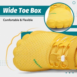 SAGUARO Unisex Barefoot Shoes Outdoor Toe Shoes with Wide Toe Box & Zero-Drop Sole Size 36-48, yellow, 45 EU