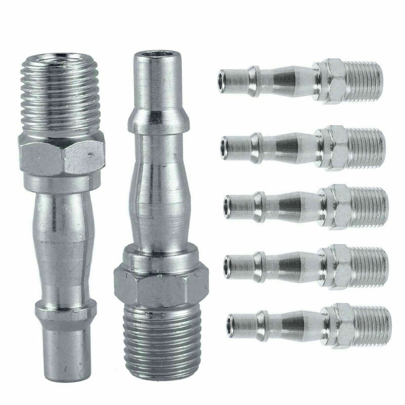 10 Pcs Air Line Connectors - 1/4" BSP Stainless Steel