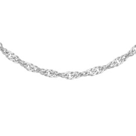Carissima Gold Women's 9 ct White Gold 1.2 mm Diamond Cut Twist Curb Chain Necklace of Length 51 cm/20 Inch