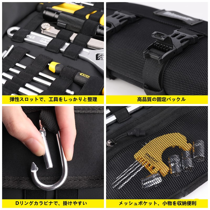 Rhinowalk Tool Bag, Tool Roll Bag, for Motorcycles, Waterproof, Wrench