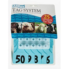 Flexall Allflex Global Maxi Numbered Cattle Ear Tags Blue 26-50