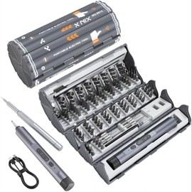 Xnix Electric Precision Screwdriver Set, 127-in-1 Magnetic Bits, Rechargeable USB-C, LED Light, Manual & Electric Modes, Cordless Portable Repair Tools Kit for Electronics, Phones, Laptops