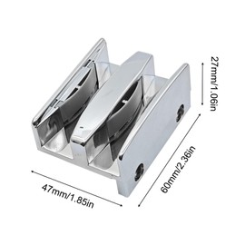 2 Pcs Silver Shower Door Rail Side Shower Door Double Track Bathroom Glass Sliding Door Bottom Rail with Stainless Steel Screws for 8mm Thick Glass