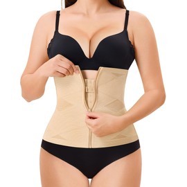 Eleady Beis Fajas Colombianas para Mujer con Cremallera Fajas para Mujer Moldeadora Control de Abdomen Faja Postparto con 3 Filas de Ganchos y Ojo - X Grande