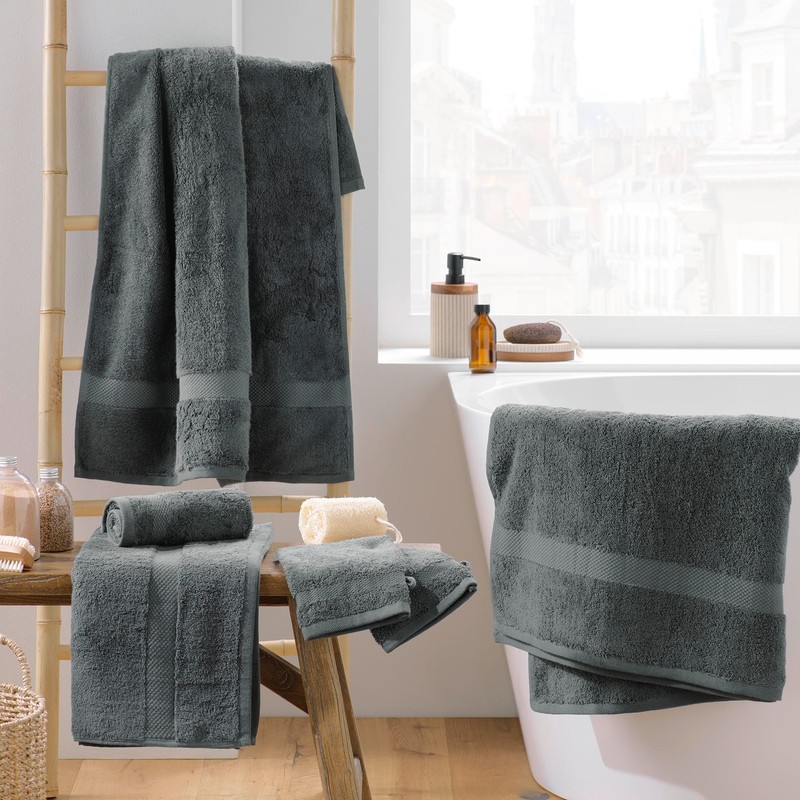 douceur d'intérieur Elegance Guest Towel (30 x 50 cm), Anthracite,
