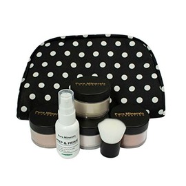 Pure Minerals Foundation Loose Powder 8g Sifter Jar- Choose Color,free of Harmful Ingredients (Compare to Bare Minerals Matte and Original or Mac Makeup) Gift Set (Tan Matte Foundation)