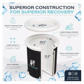 Hydros Portable Ice Bath Tub Insulated 3 Layers 320L Capacity 29.5" Diameter New