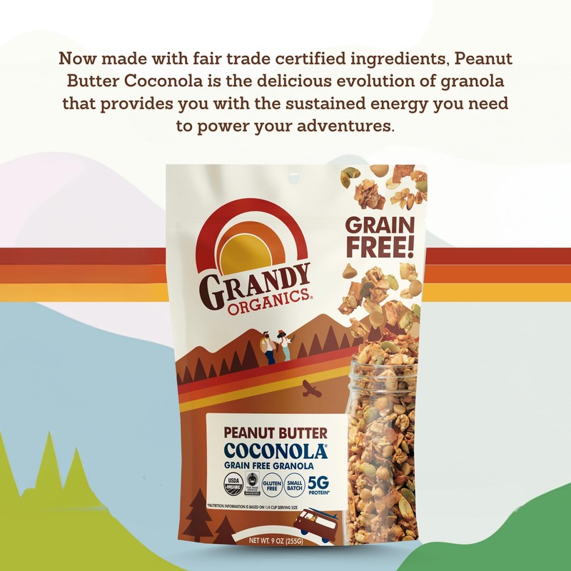 Grandy Organics Organic Peanut Butter Coconola, 9 OZ
