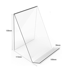 6Pcs Clear Acrylic Book Stand for Display, Transparent Acrylic Sign Holder Stand, Display Stand for Books, Music Sheets, Magazine, Tablets and Phones, Card and Artwork displays (L/ 10 * 11.5 * 13cm)