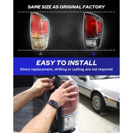 AUTOONE For Toyota Tacoma Tail Lights Assembly, Black Smoked Tail Lamp Assembly Fit for 2016-2023 Tacoma Pickup Rear Factory OEM Passenger Side, Without Bulbs