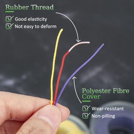 HONZUEN Elastic Cord for Bracelet Making,12 Colors Beading Thread Elastic for Jewellery Making, Colored Elastic Cord String for Crafts, Stretchy Bracelet String for DIY Crafts Necklace(1mm*20m)