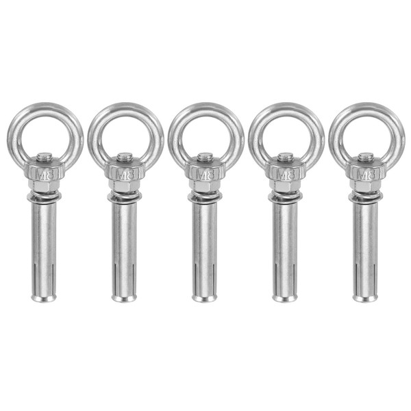 sourcing map Concrete Eye Bolt Expansion Eyebolt M8x70mm 304 Stainless