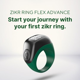 TAKVA - Zikr Ring Flex Advance | Improved, Smart Tasbih Ring (Interchangeable Sizes) (Green)