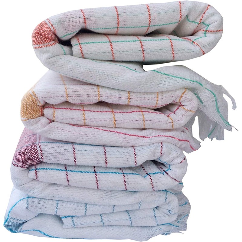 Cotton Colors Cotton Bath Towel(Pack of 4, Large Size,Colors: White,