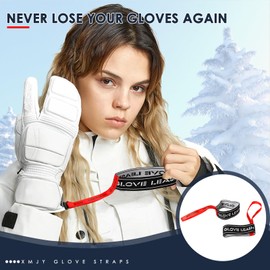 XMJY Women's Sport Glove Safety Strap - Ski Gloves Elastic Wrist Leash Handcuffs,Perfect Mountaineering & Ski Accessories for Hanging Glove(Size 5-9)