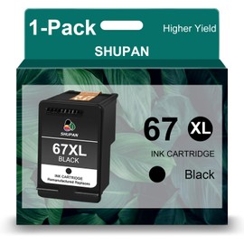 67XL Black Ink Cartridge Replacement for HP Ink 67XXL 67XL 67 XL Work with DeskJet 4133e 2755e 4155e 2722 2752 2752e Envy Pro 6455 6458 6475 Envy 6458e 6455e 6055e 6075 Printer (1 Black)