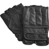 normani Quartz Sand Leather Gloves Without Fingers, Dark Black