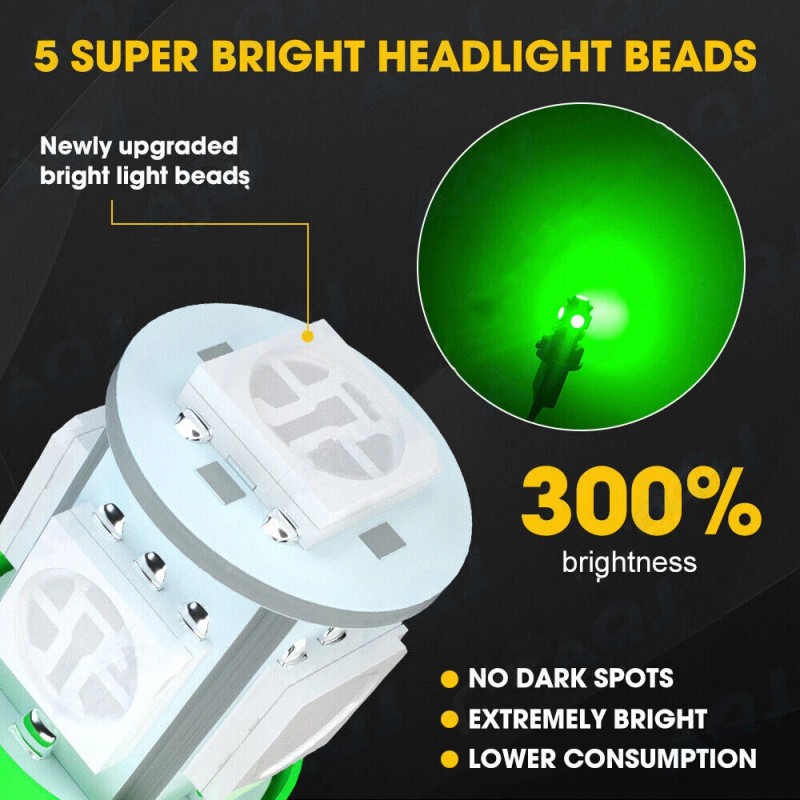 AQJ 10X Green LED Bulbs Instrument Cluster Panel Backlight Gauge