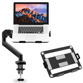 2 en 1 Brazo para Laptop y Monitor, Soporte para Laptop con Bandeja Ventilada, Hasta monitores de 1332 y laptops de hasta 17, Soporta 2-9 kg, Soporte 