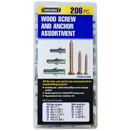 206 Piece Anchors and Screws for Wood Storehouse