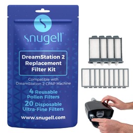 Snugell Dreamstation 2 - Kit de filtro CPAP – Filtros de repuesto universales compatibles con máquinas CPAP Respironics para una calidad óptima del aire (B1491)
