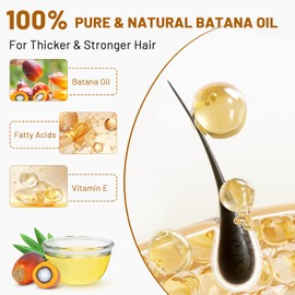 Aceite orgánico para el cabello Batana, aceite para el cabello 100% natural con extractos de plantas para prevenir la caída del cabello y promover un cabello más abundante, grueso y saludable