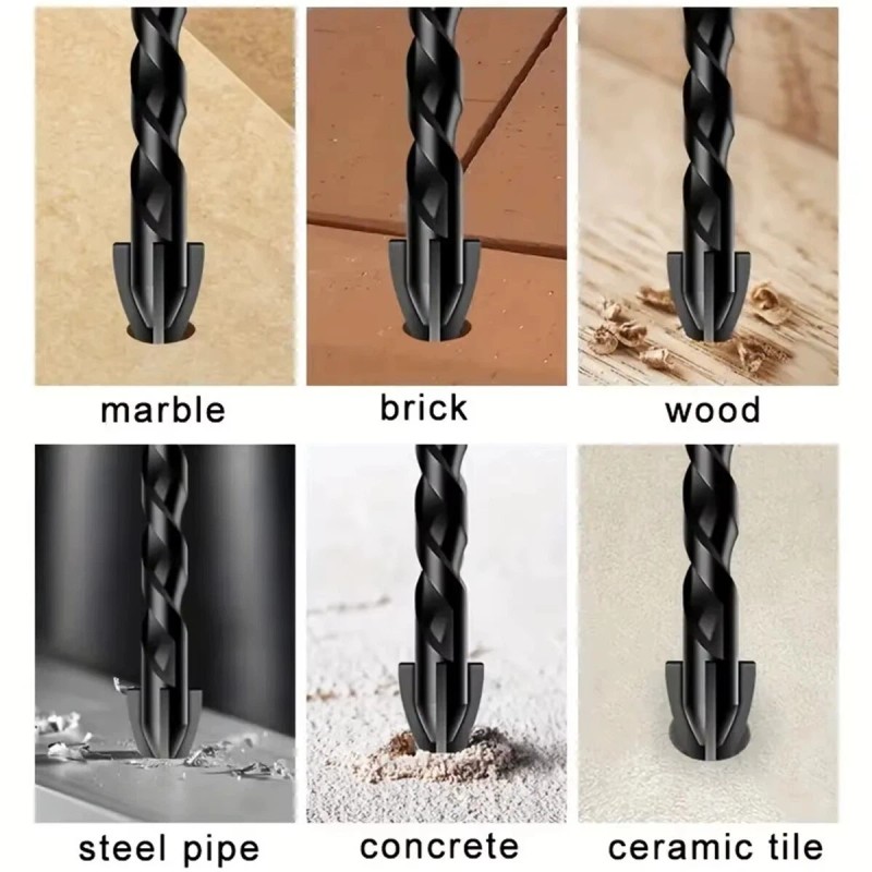 Sharpro 10Pcs Masonry Concrete Drill Bit Set for Tile,Ceramic, Bricks,