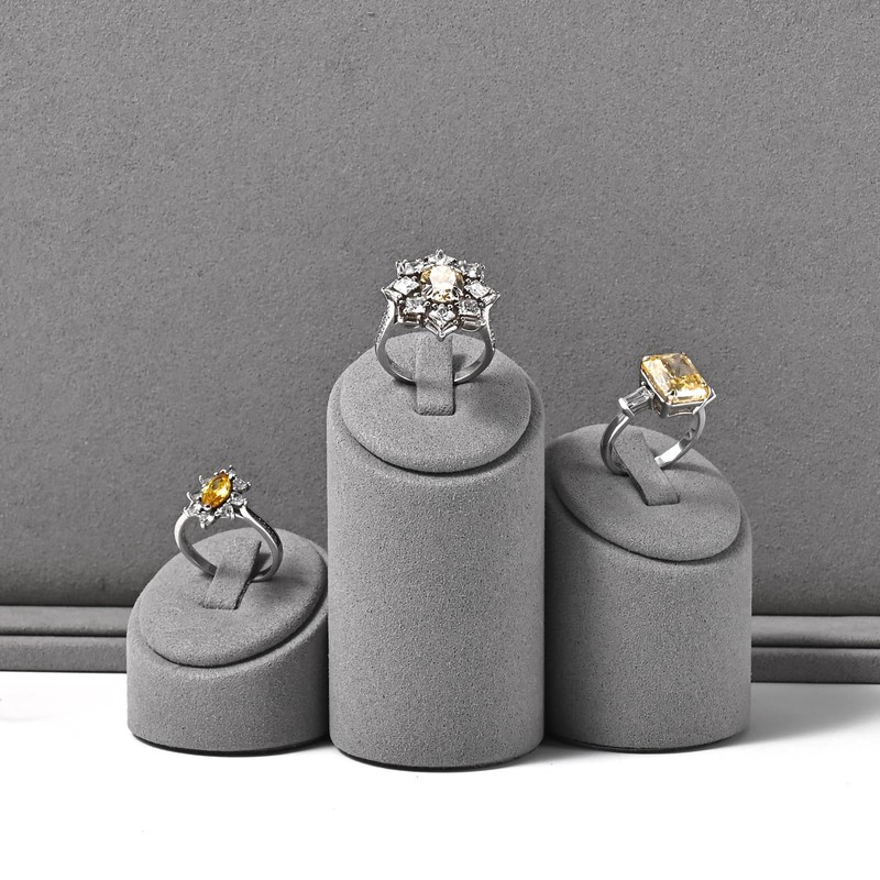 Oirlv Microfibre 3-Piece Ring Stand, Ring Organiser, Holder for Ring,